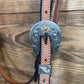 Cowboy Tack Brown Buckstitch Browband Headstall w/ Gold Flower Buckle