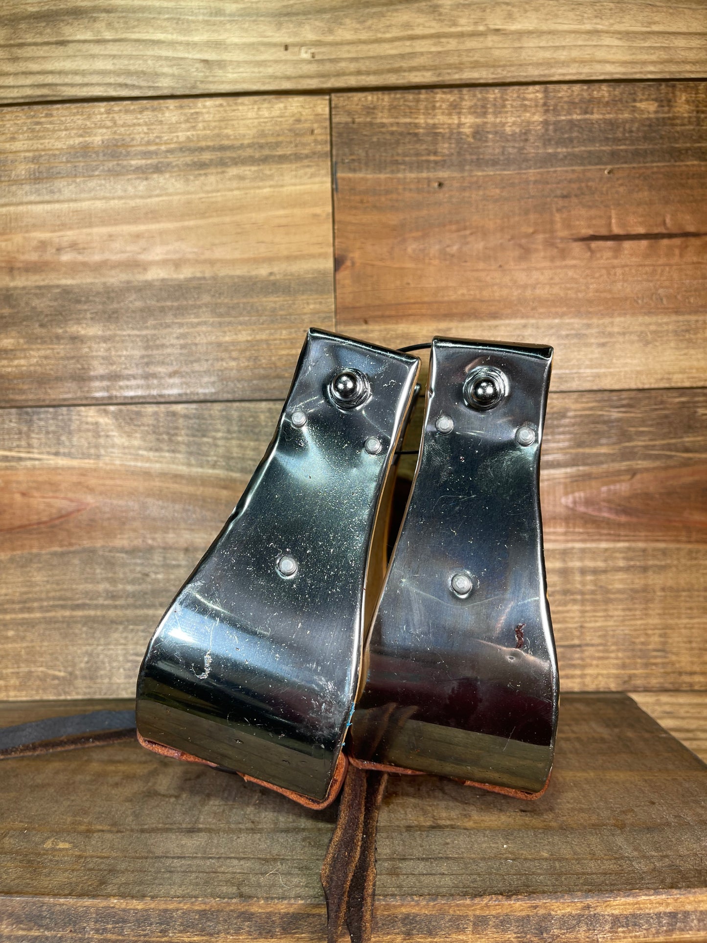 3" TWS Leather Wrapped Bell Stirrups