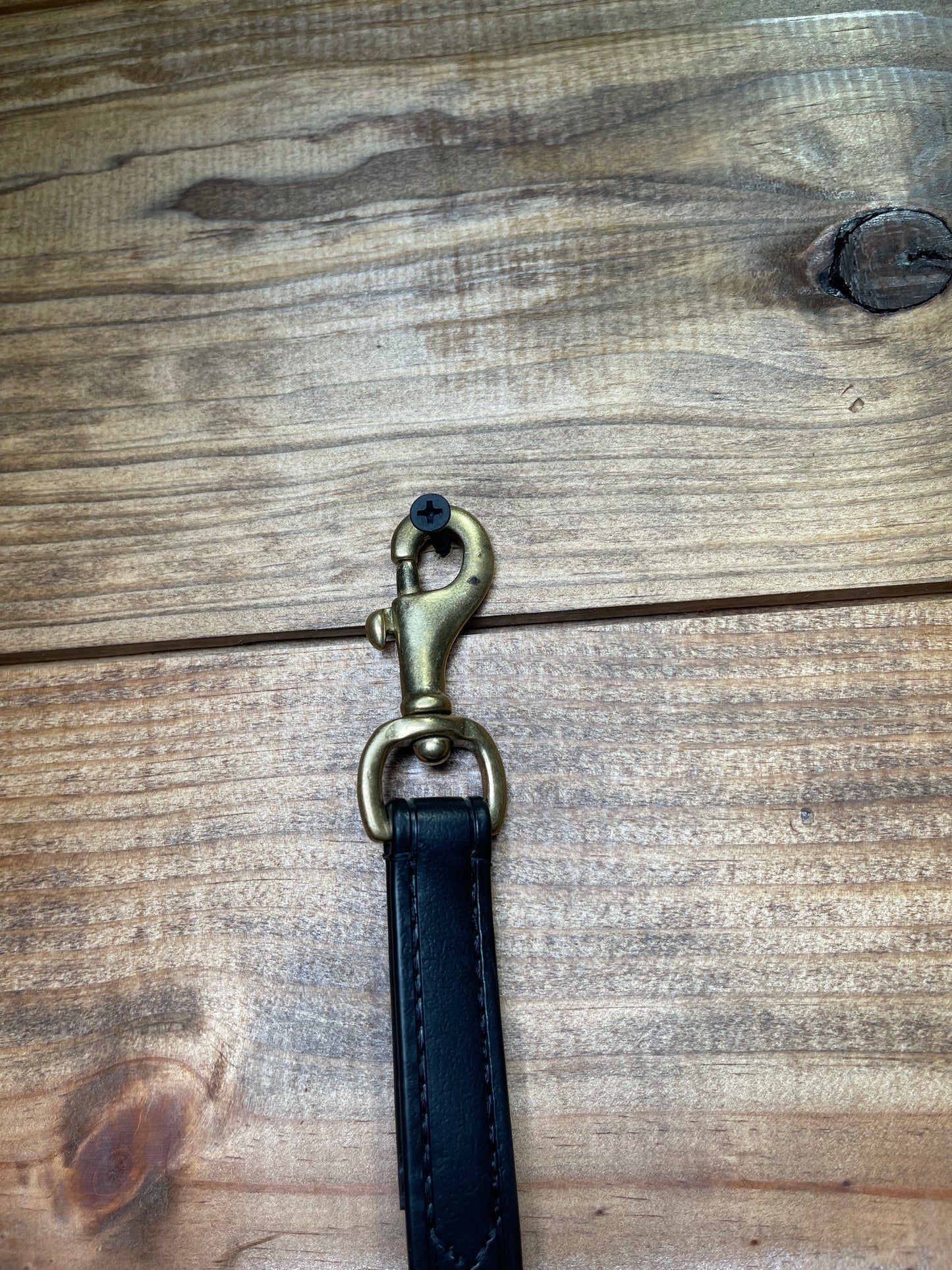 3/4" Biothane Tie-Down Strap Brass Hardware Black