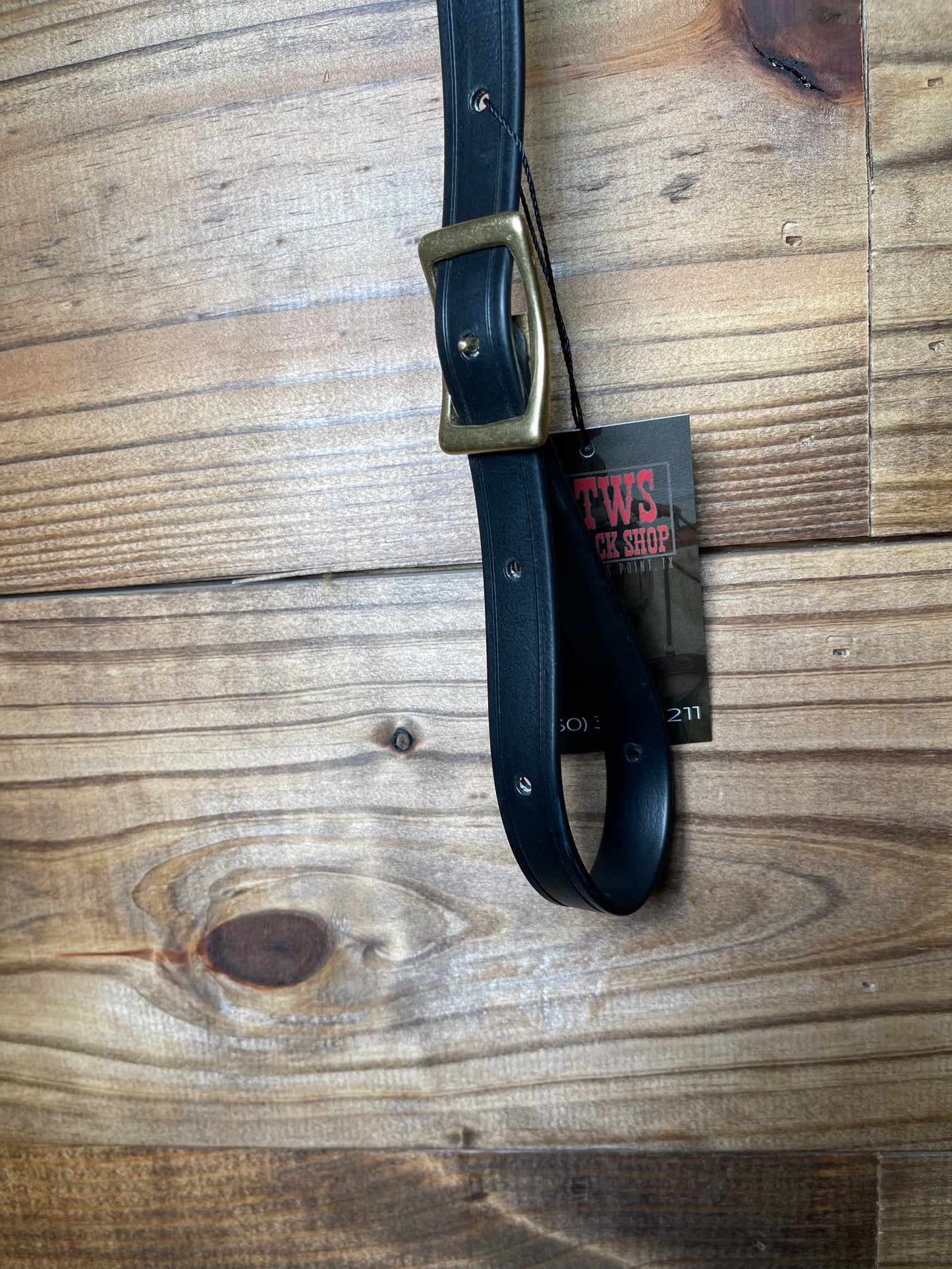 3/4" Biothane Tie-Down Strap Brass Hardware Black