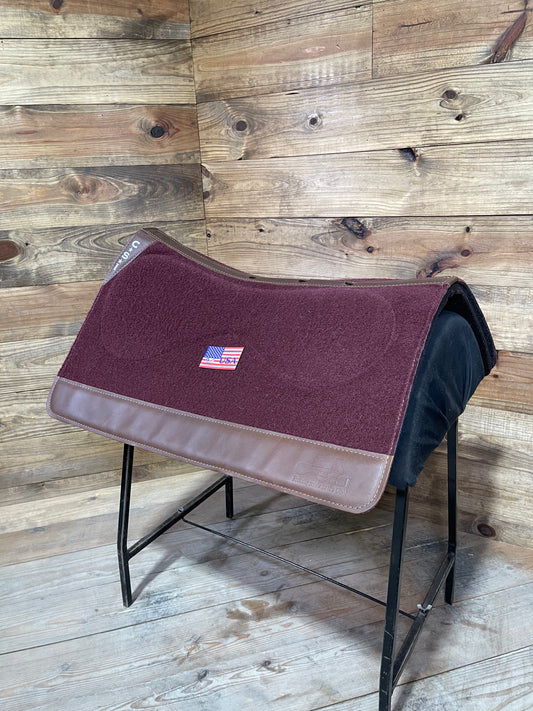 35 CSI Burgundy Medium Standard Western Cut Saddle Pad