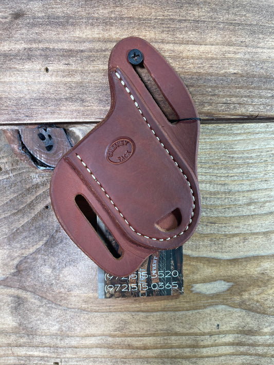 Cheaney 3" Dark Oil Knife Sheath White Stitching 07