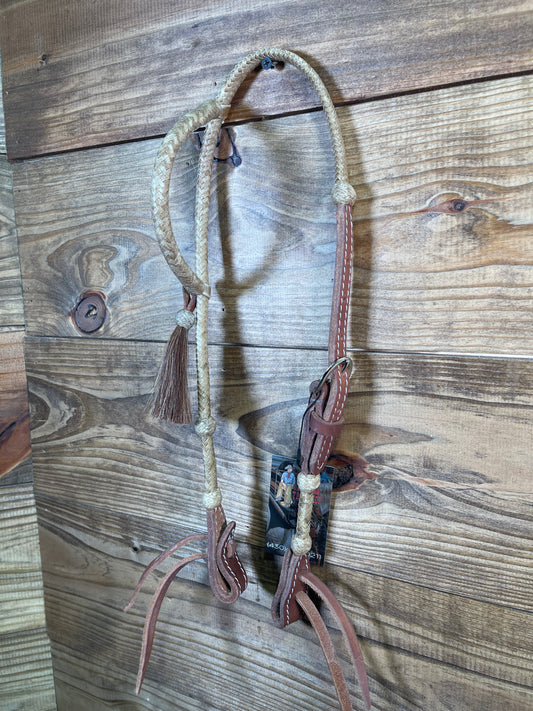 Rawhide One Ear Headstall Brown Tassel