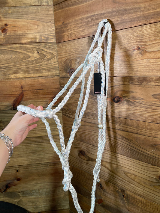 White w/ Blue Mule Tape Halter