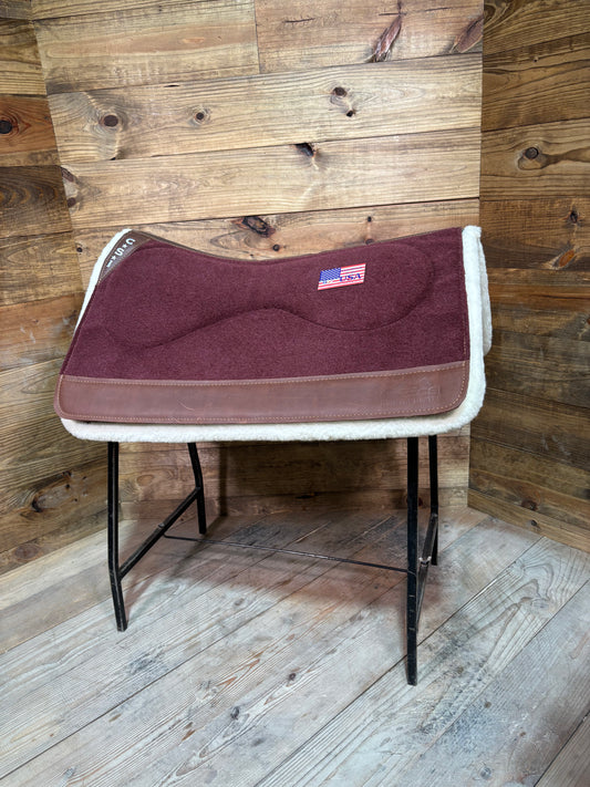 07 CSI Burgandy Standard Western Cut Saddle Pad
