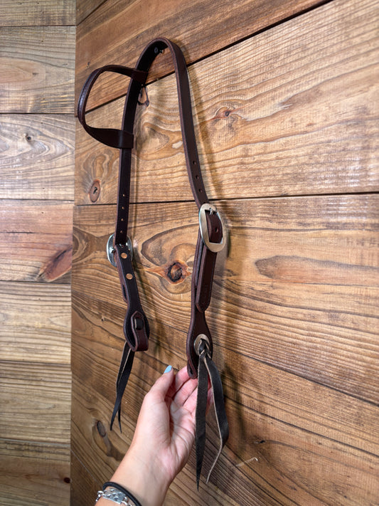 Latigo Single Ear English Bridle Leather Cheaney Headstall