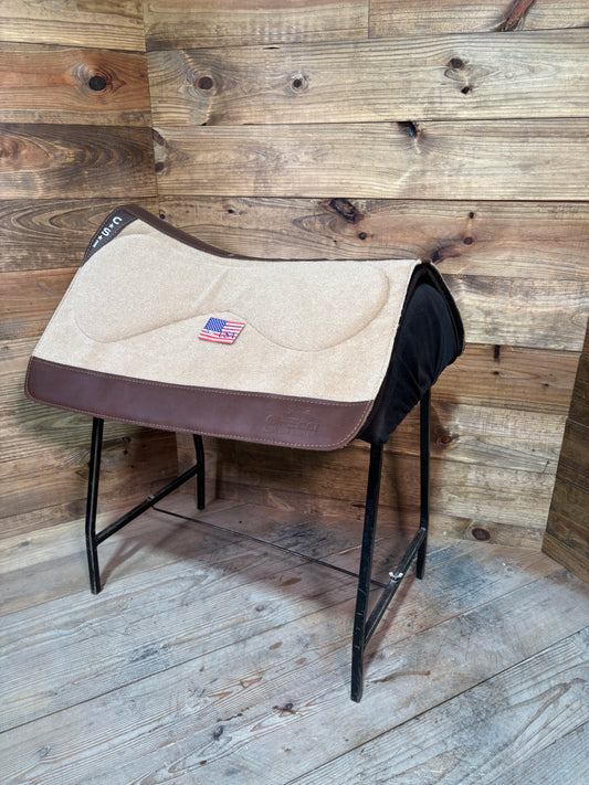 14 CSI Tan Standard Western Cut Barrel Saddle Pad