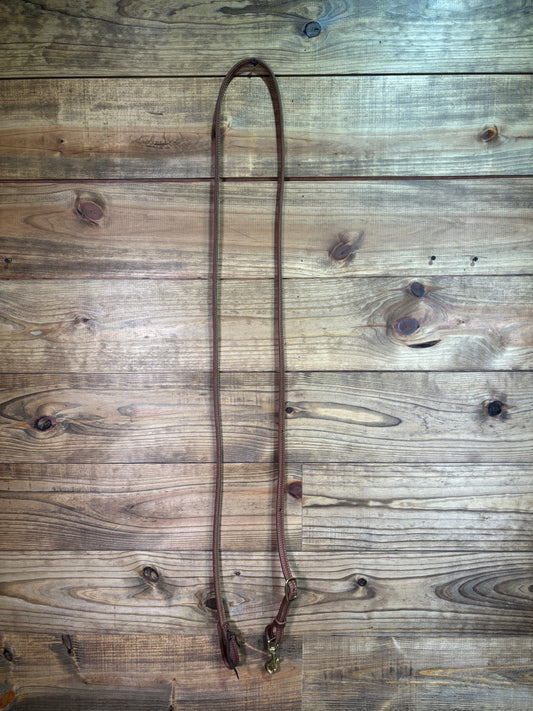 Medium Oil Double Stitched Roping Rein