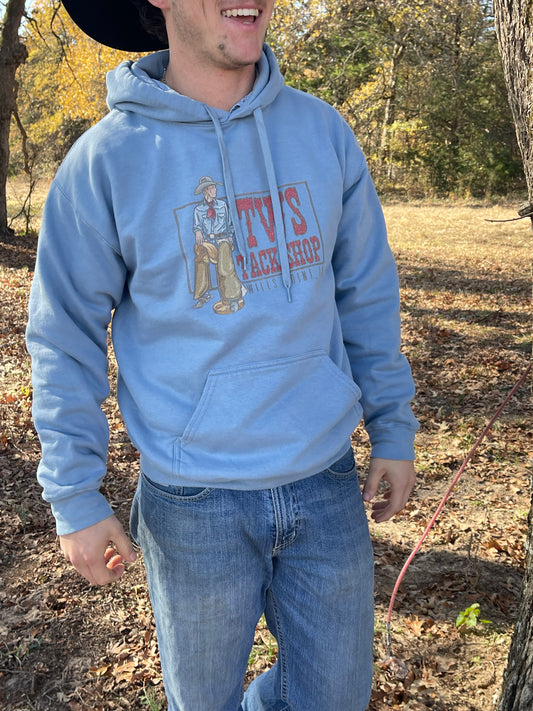TWS Tack Shop Cowboy Hoodie Stone Blue