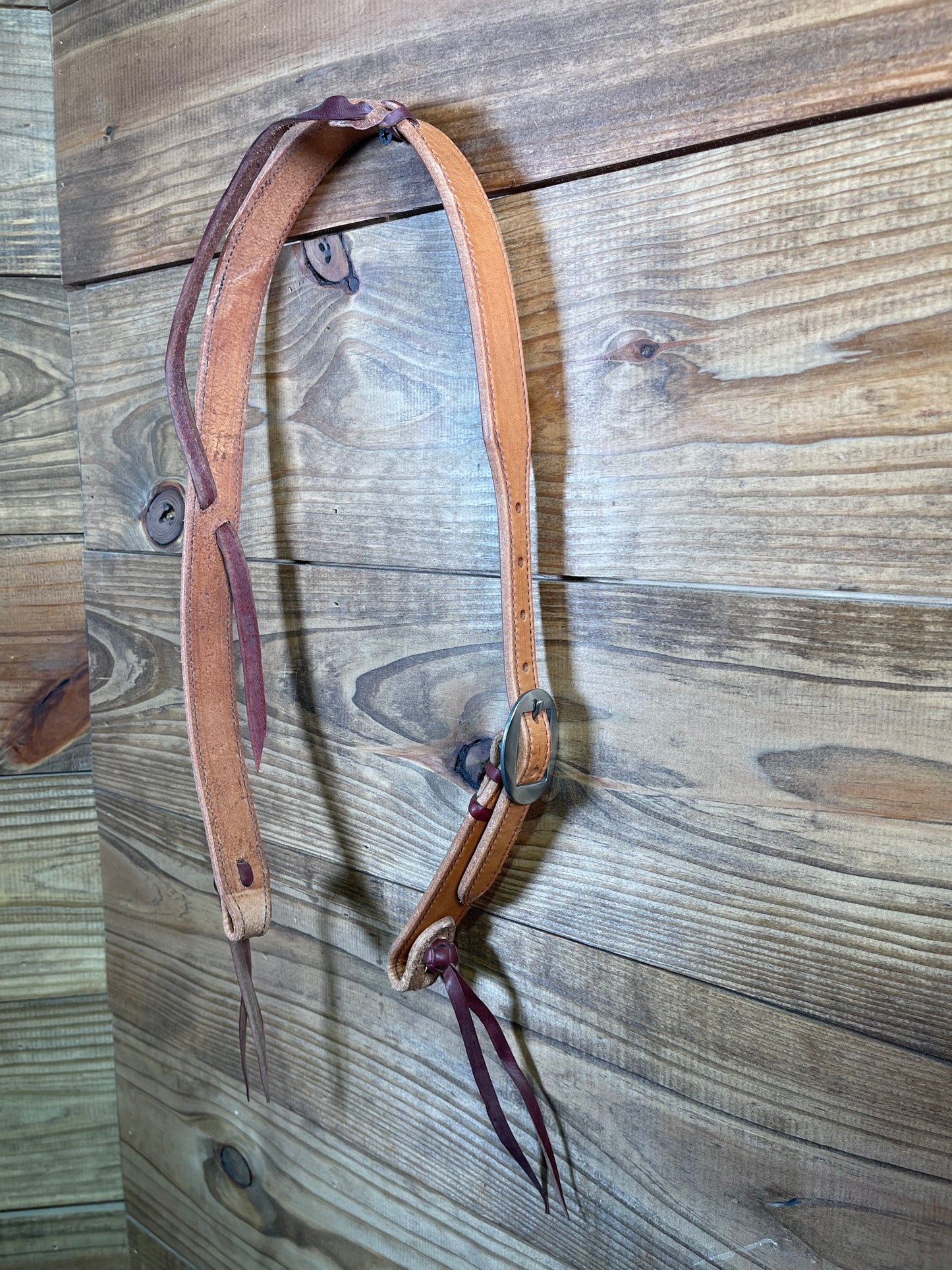 Harness Leather Headstall w/ Latigo Quick Change Knots