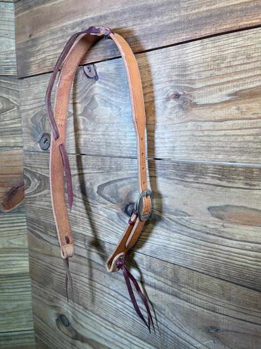 Harness Leather Headstall w/ Latigo Quick Change Knots