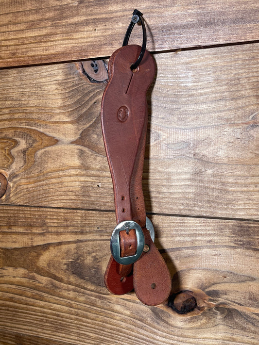Cheaney Dark Oil Leather Spur Straps 01