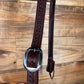 Dark Oil Tooled 1" Split Ear Headstall