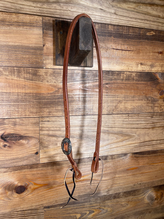 Natural Oil Split-Ear Headstall w/ Custom Buckle