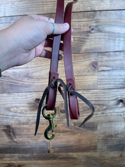 1/2" x 7' Latigo Flat Roping Rein