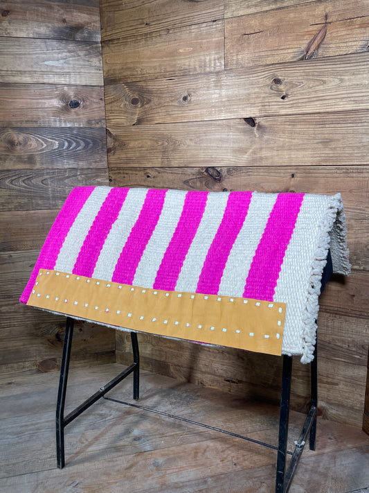 Casa Zea Pink & White Stripe Navajo Pad