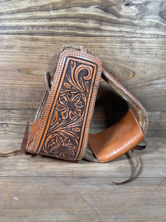 Stirrups Tooled #5 Black Dyed