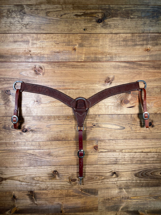 BC03 2" Trent Ward Saddlery 3 Piece Breast Collar Chocolate Roughout