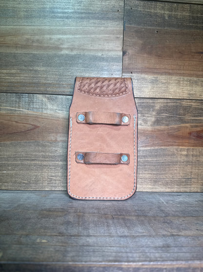 Billet Phone Holder Natural Slick/Roughout w/ knife holder