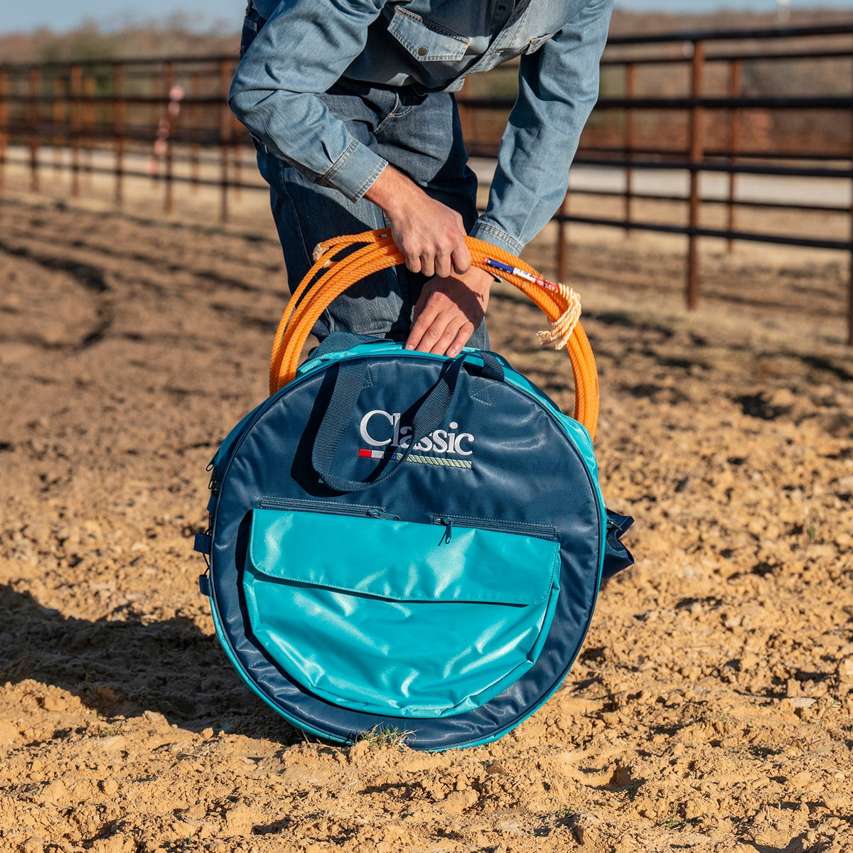 Classic Deluxe Rope Bag Navy Aqua