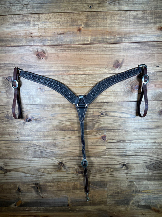 BC14 2" TWS 3 Piece Chocolate Dark Oil Breast Collar Geometric #20