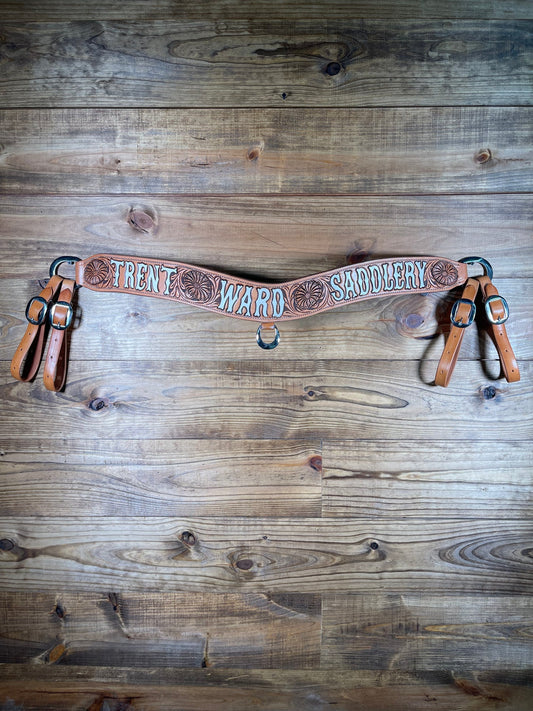 TC09 3" Trent Ward Saddlery Tripping Collar Antique Flower