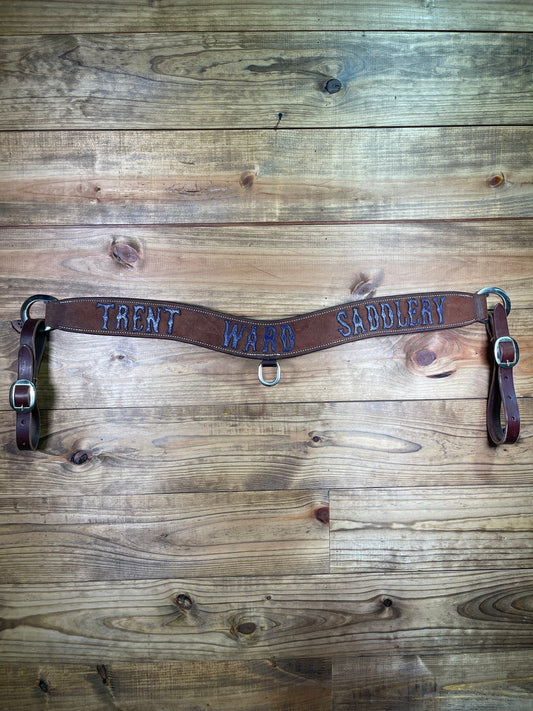 TC10 Trent Ward Saddlery Chocolate Roughout Purple Lettering