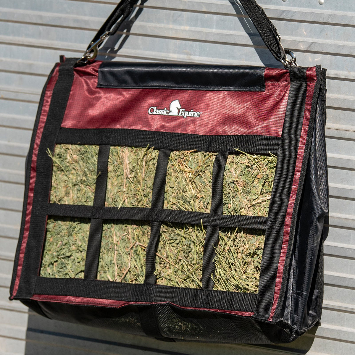 Classic Equine Top Load Hay Bag Ruby Basket Black