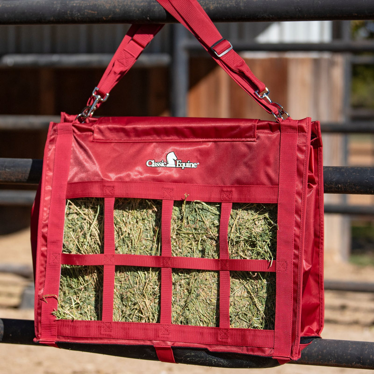 Classic Equine Top Load Hay Bag Red